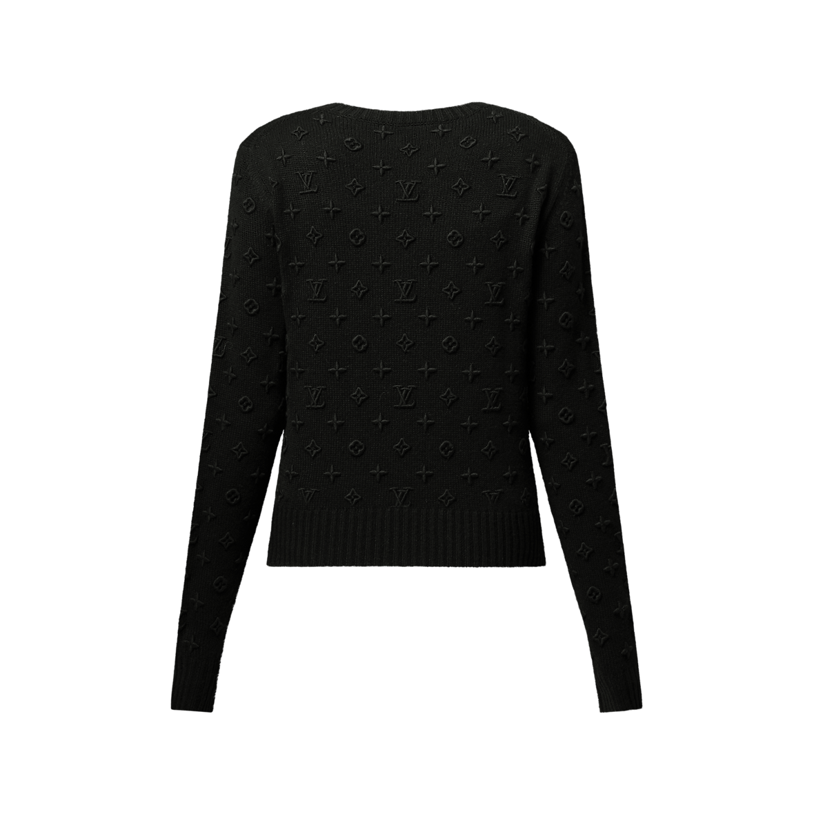 LOUIS VUITTON Size S Silver & Black Ribbed Silk Short Sleeve Pullover